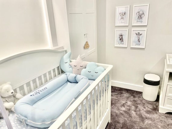 眠い星の枕、月の枕、雲の枕、子供部屋用クッション、モノクロ枕、子供 