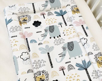 Baby Changing Mat - Safari Animals, Nappy Changing Mat, Waterproof Mat, Baby Gift, Wedge Changing Mat, Safari Nursery Decor