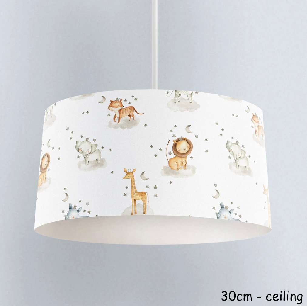 LAMPSHADE Nursery Ceiling Cute Safari Stars and Clouds Lampshade