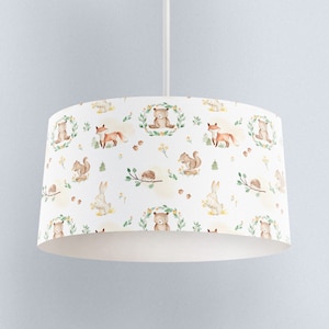 LAMPSHADE - Nursery Ceiling BEAR WOODLAND Lampshade - Childrens Room Lampshade - Customised Round Lampshade 15, 20, 25, 30cm, kids Decor