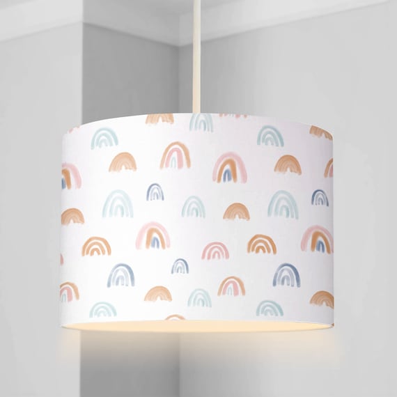 LAMPSHADE Nursery Ceiling Watercolour Rainbow Lampshade Childrens