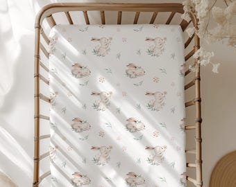 Woodland Bunny-beddengoed, schattige konijntjes, Dekbedovertrekken, hoeslakens, kinderbeddengoed, kinderkamerdecor, bosbeddengoed, meisjesbeddengoed