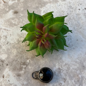 Hand soldered black crystal drop