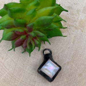 Hand soldered white crystal drop