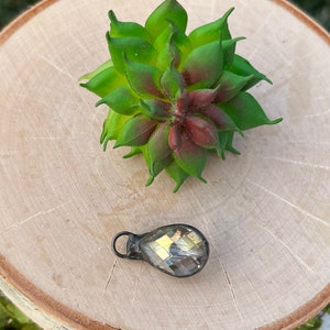 Hand soldered yellow AB teardrop