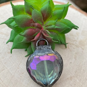 Multi colored heart shaped soldered pendant