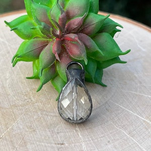Hand soldered light champagne teardrop
