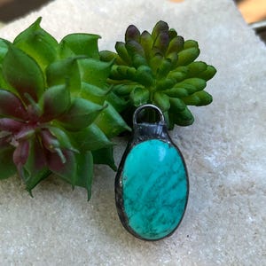 Hand Soldered Turquoise Pendant 2