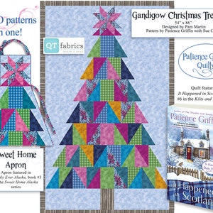 Gandiegow Christmas Tree Quilt, plus Sweet Home Apron-Printed Pattern (featured in the Kilts & Quilts® Book #6 by Patience Griffin)