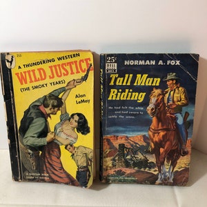 Vintage Western paperbacks - Wild Justice and Tall Man Riding