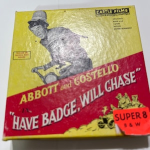 Abbott and Costello “Have Badge, Will Chase” Super 8mm Headline Edition film.
