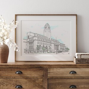 Edificio Parkinson, Universidad de Leeds, Arte, Estudiantes de Leeds, Regalo de graduación, Póster impreso, Universidad de Leeds, Arte mural, Decoración del hogar, Yorkshire
