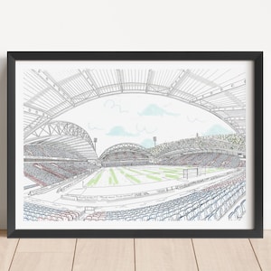 Huddersfield Town, John Smith&#39;s Stadium, Terrier, Yorkshire, Football Art, Soccer Art - Kirklees Stadium, Football Team, Fan Print, Wall Art