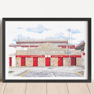 Pittodrie Stadium, Aberdeen FC, Aberdeenshire, Scottish Premiership, Football Art, Soccer, Football Stadium Print, Poster, Wall Art,