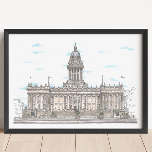 Leeds Town Hall Art Print: West Yorkshire Historic Architecture