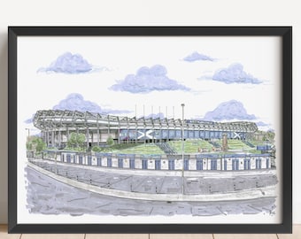 Murrayfield Stadium Print: Scotland Rugby Union Art - Edinburgh