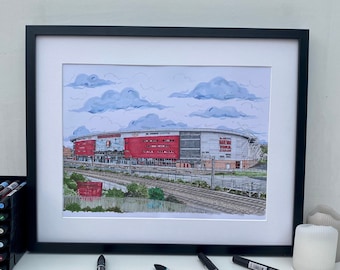 Aesseal New York Stadium -  Rotherham United F.C. - The Millers - Football Stadium - Poster - Football Fan - Soccer - Home Decor