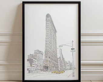 Impresión del edificio Flatiron: arte de los rascacielos de la ciudad de Nueva York