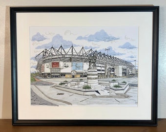 Pride Park Stadium  -  Derby County FC - Derby - The Rams - Derbyshire -  EFL - English Football - Football Art - Football Stadium - Print