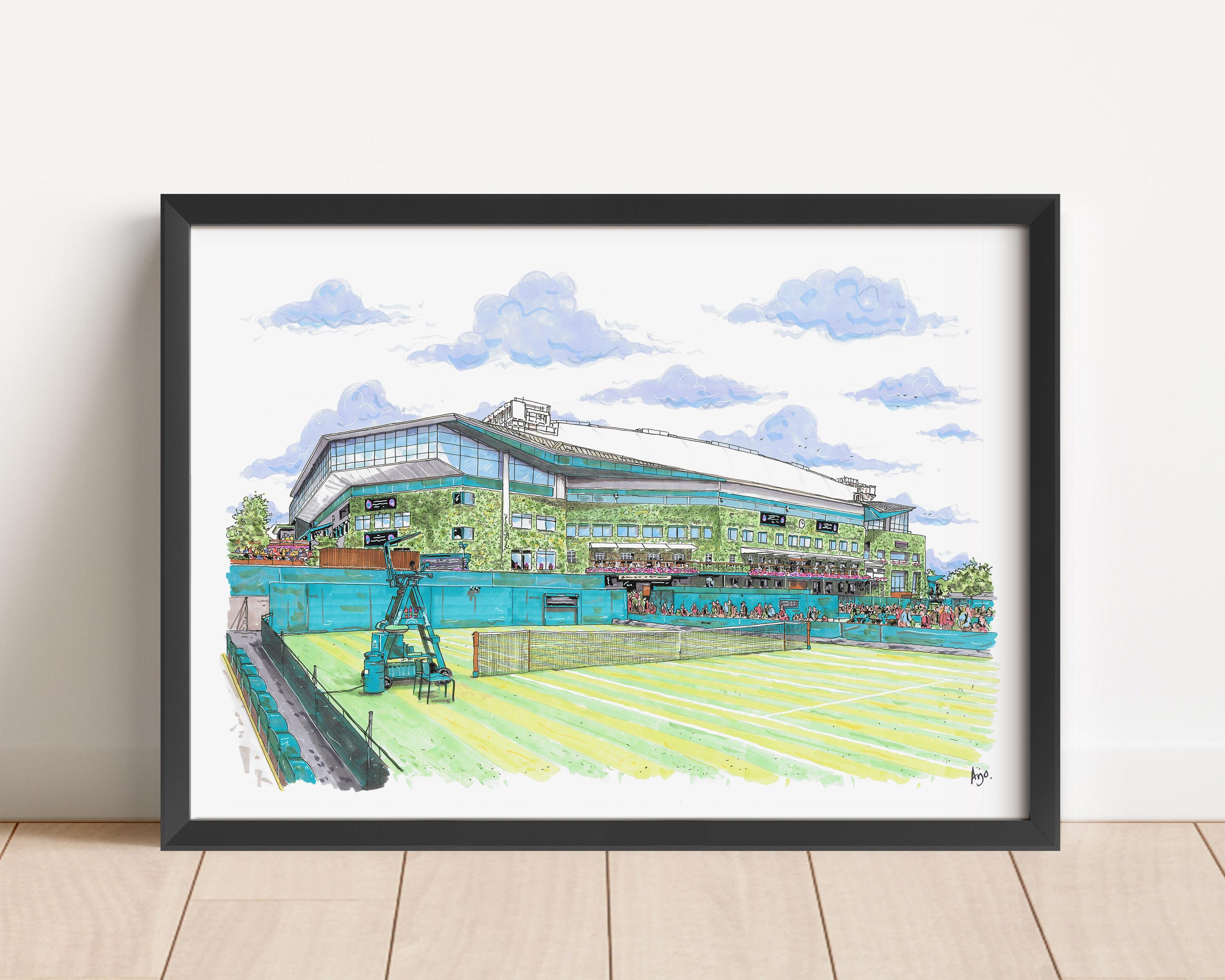 Wimbledon, Centre Court, Tennis, All England Tennis Club, Wimbledon Tennis, ATP Tour, Tennis Court, Print Poster, Framed Wall Art Tennis Art