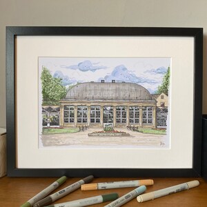 Botanische Gärten, Paxton Pavilion, Sheffield, South Yorkshire, Wahrzeichen, Kunstdruck, Poster, Dekoration, Wandkunst, Landschaftsarchitektur