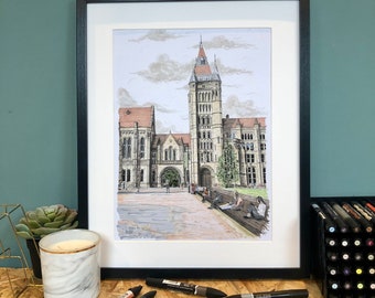 Whitworth Hall - University of Manchester - Art - Manchester Student - Graduation Gift - architecture -  Print - Poster