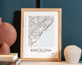 Barcelona Print - Spain - Catalonia -  City Map wall art - Travel Art - Poster - Print - Map of Barcelona - Map Print - Street Map Art
