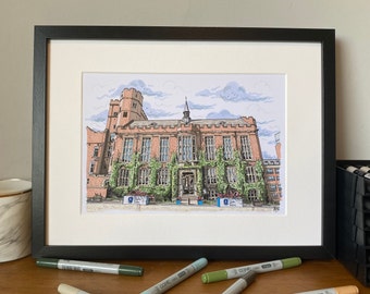 Sheffield - Firth Court Building - University of Sheffield - South Yorkshire - Landmark - Art Print - Poster - Sheffield Student