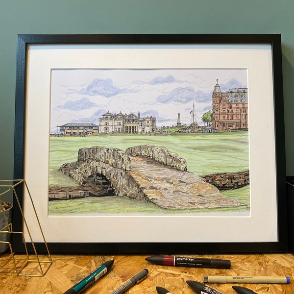 St Andrews Golf Course - British Open Golf - Golf Fans - Swilken Bridge - Scotland - Golf Print- Golf Poster - Lynx Golf