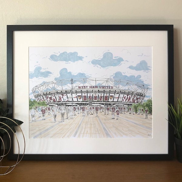 London Stadium  - West Ham United  - London - English Football - Football Art - Soccer - EFL - Premiership - Print - Poster - Home decor