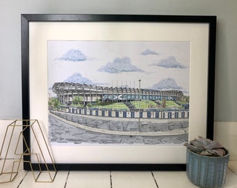 Murrayfield Stadium  -  Scotland Rugby Union  - Scottish Rugby -  Edinburgh Rugby - Six nations Rugby - Rugby Stadium - Print- Poster