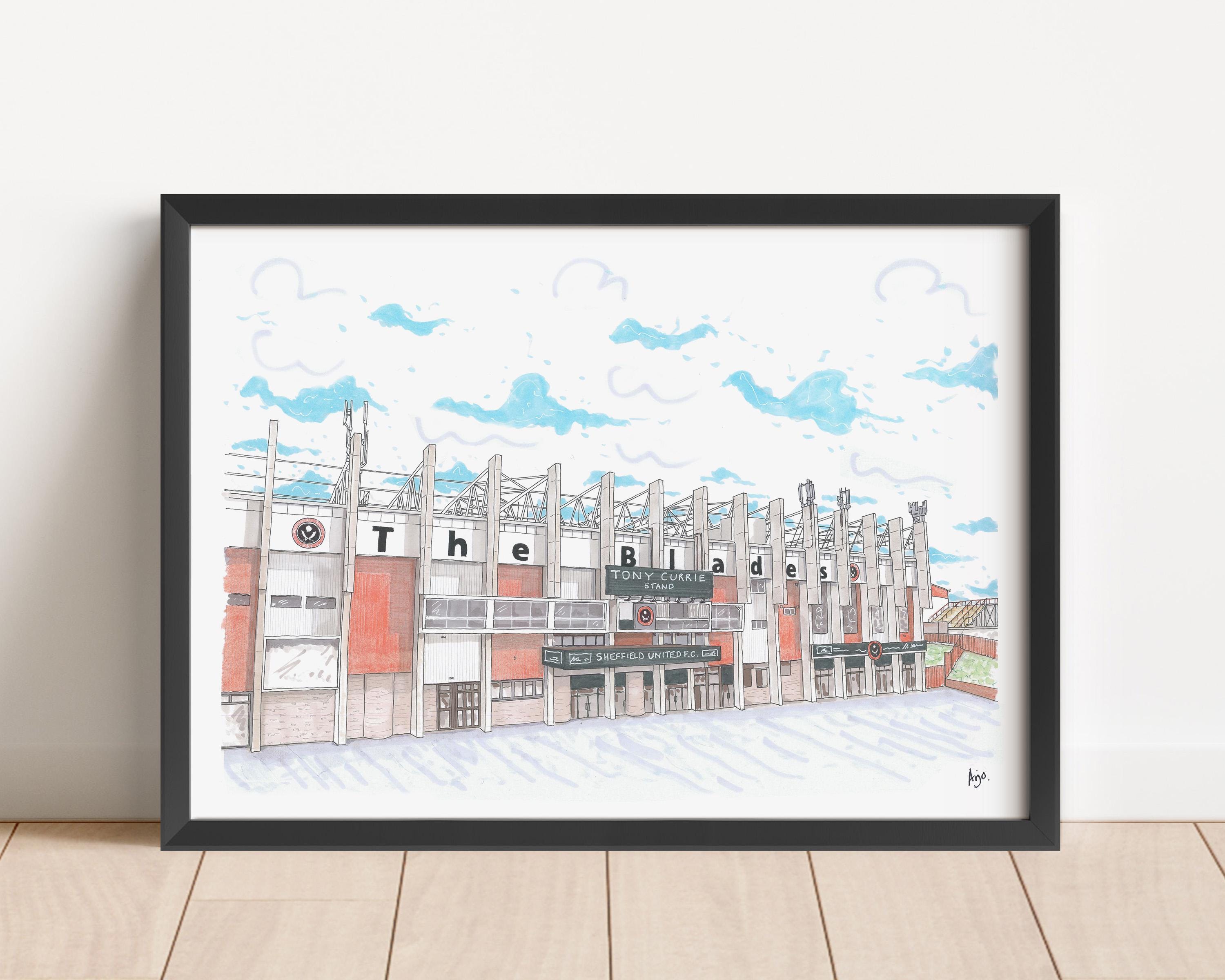 Bramall Lane Stadium Print: Sheffield United FC Hand-Drawn Art