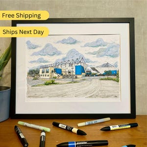 Kassam Stadium, Oxford United F.C, Oxfordshire, voetbalkunst, The U's, Yellows, voetbalstadion, voetbalteam, Art Print poster, kunst aan de muur