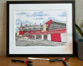 The Valley Stadium - Charlton Athletic FC - The Robins - The Addicks - Arte de fútbol - Fútbol - Estadio de fútbol - Impresión - Fan Art