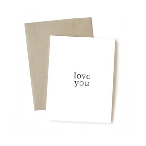 Love You - France Carte de voeux  L’amour Anniversaire de l’anniversaire Jour du mariage ( france) Engagements Valentine - France La sympathie Simple Minimal Eco-Friendly