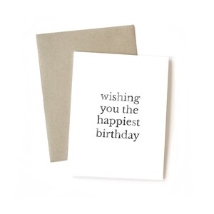 Je vous souhaite l’anniversaire le plus heureux (fr)  Carte de voeux  Anniversaire de l’anniversaire Simple Minimal Ami de l’ami . Famille de famille Eco-Friendly
