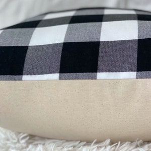 Black and White Checker Pillow Cover image 2