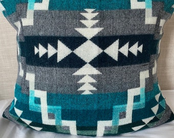 Teal Alpaca Wool Pillow Cover