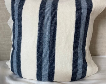 Blue and White Stripe Pillow Cover