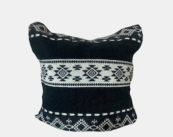 Black and White Alpaca Wool Pillow Cover