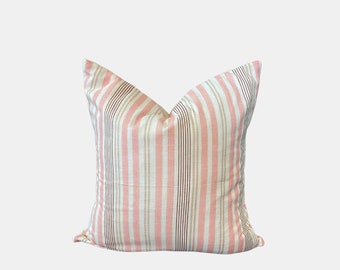 Small Pink Stripe Pillow Cover