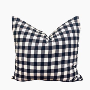 Black and White Checker Pillow Cover image 1