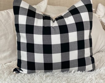 Black and White Checker Large Pillow Cover