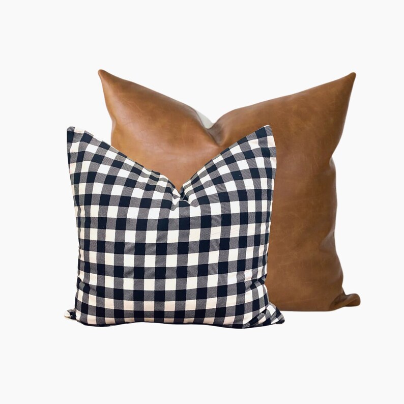 Black and White Checker Pillow Cover image 5