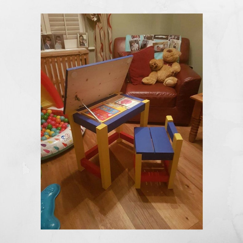 Childs Activity Table And Chair Handmade