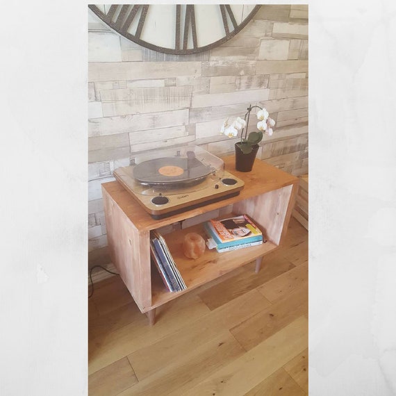 Handmade Record Player Table Tv Unit Display Side