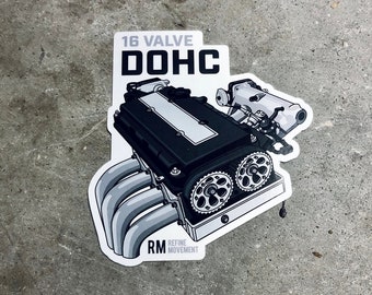 16 Valve DOHC Die-Cut Sticker