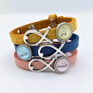 Personalisiertes Lederarmband Kommunion Fisch Name Konfirmation Taufe Erstkommunion Firmung Bild 1