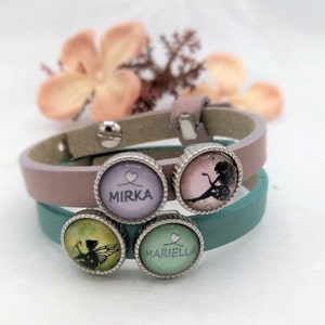 Milchzahn Geschenk von der Zahnfee Personalisiertes Geschenk Lederarmband mit Schiebeperlen zum Austauschen Erweitern und Sammeln Bild 1