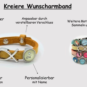 Milchzahn Geschenk von der Zahnfee Personalisiertes Geschenk Lederarmband mit Schiebeperlen zum Austauschen Erweitern und Sammeln Bild 2